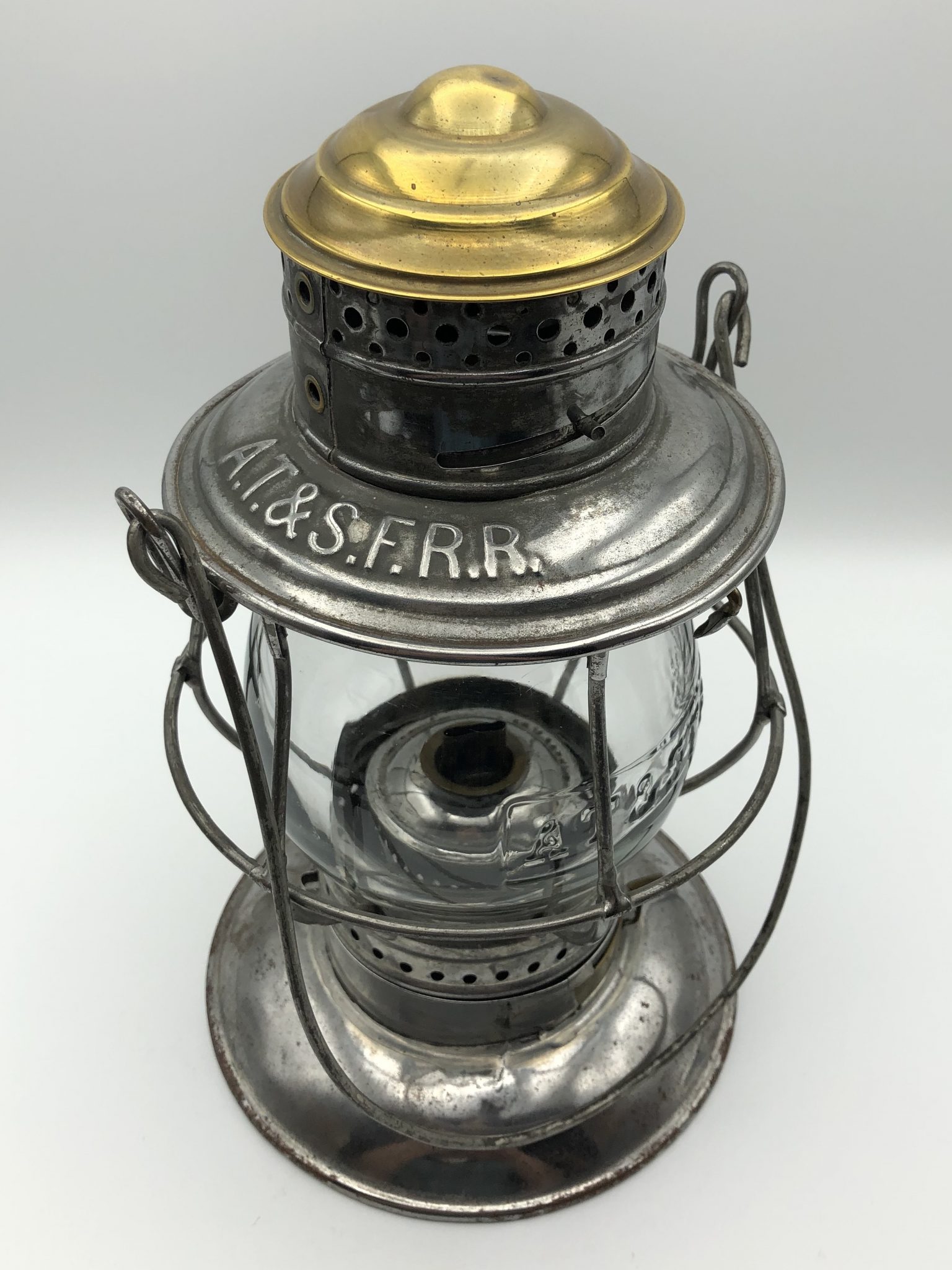 AT&SFRR Brasstop Railroad Lantern