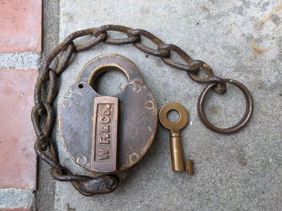 wells fargo company lock-railroadiana-railroad antiques for sale