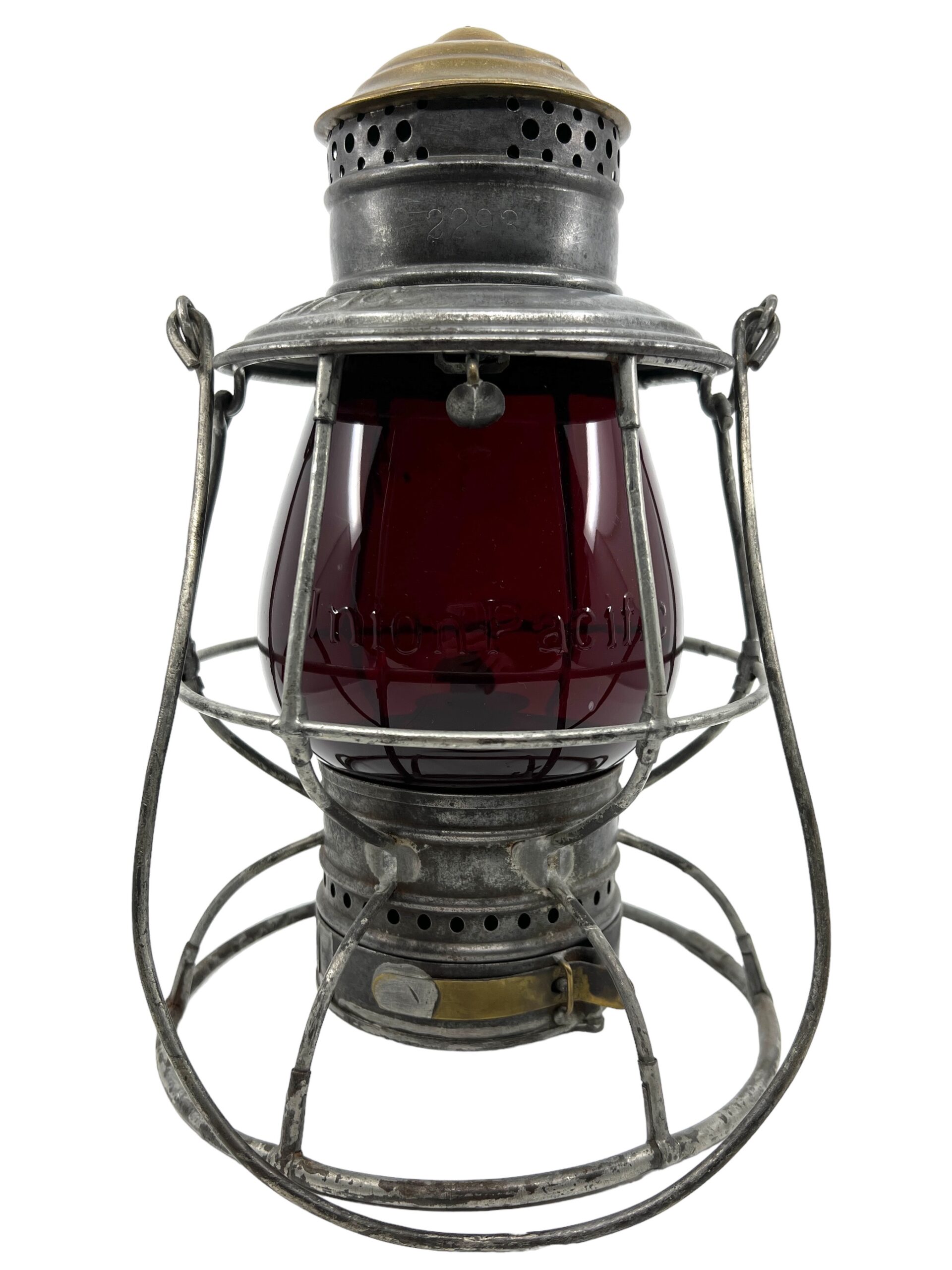 union pacific brasstop lantern, railroadiana, for sale, railroad antique