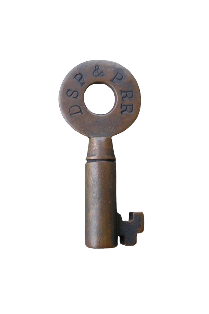 dspprr-key-colorado-railroad-key-denver south park and pacific railroad-colorado narrow gauge railroad-switch key-car key